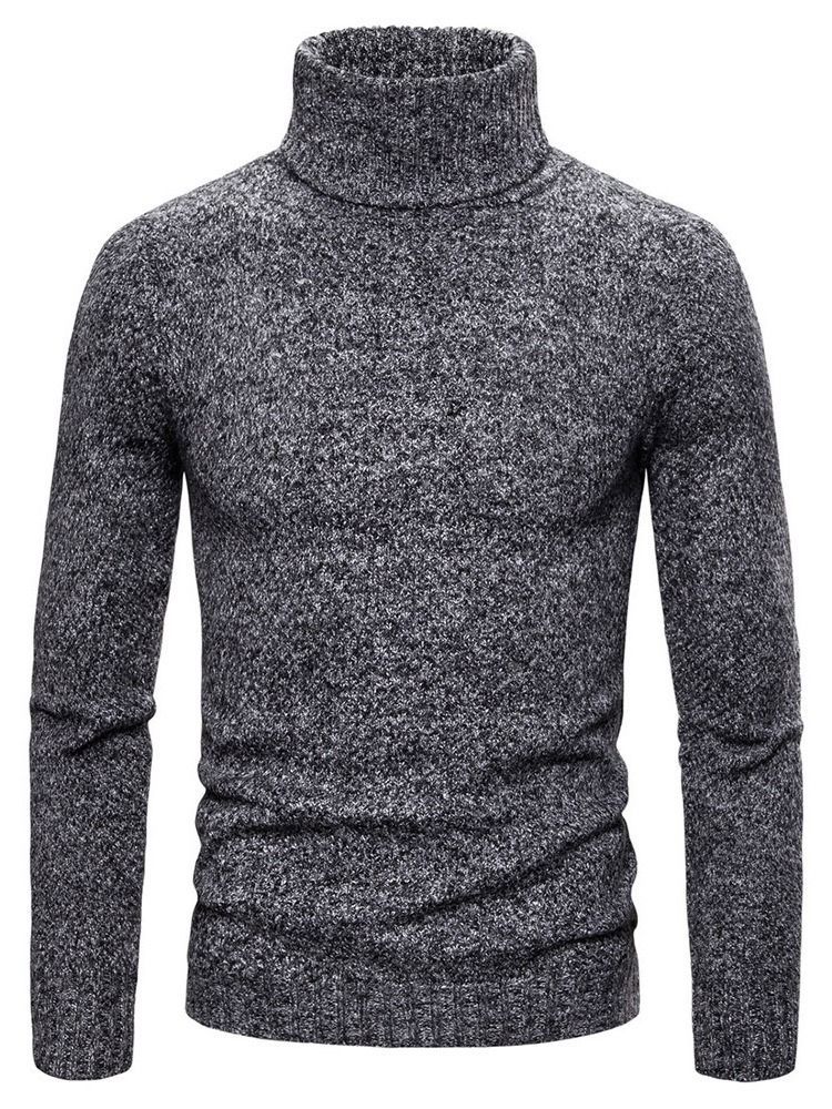 Pull Simple À Col Roulé Standard Pour Hommes