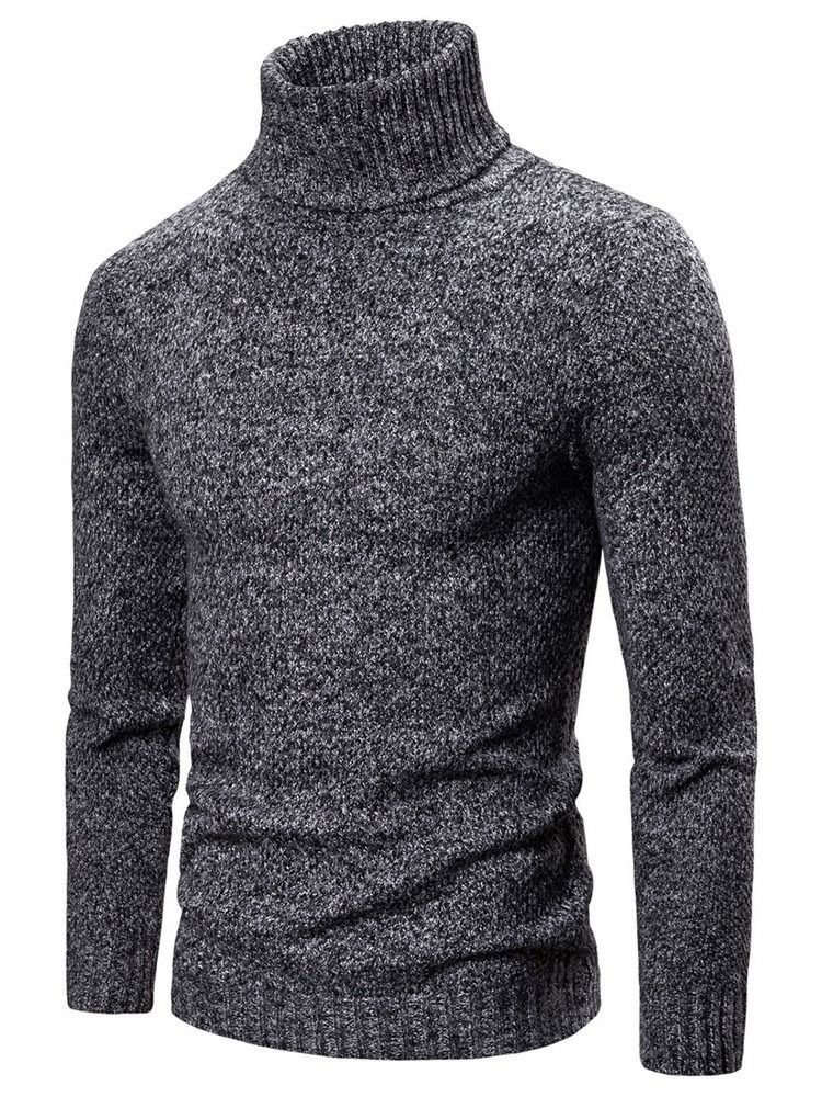 Pull Simple À Col Roulé Standard Pour Hommes