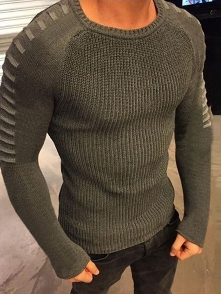 Pull Slim D'automne À Col Rond Standard Pour Hommes