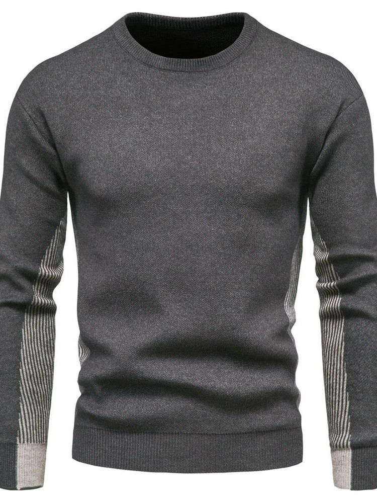 Pull Slim Décontracté À Col Rond Pour Hommes