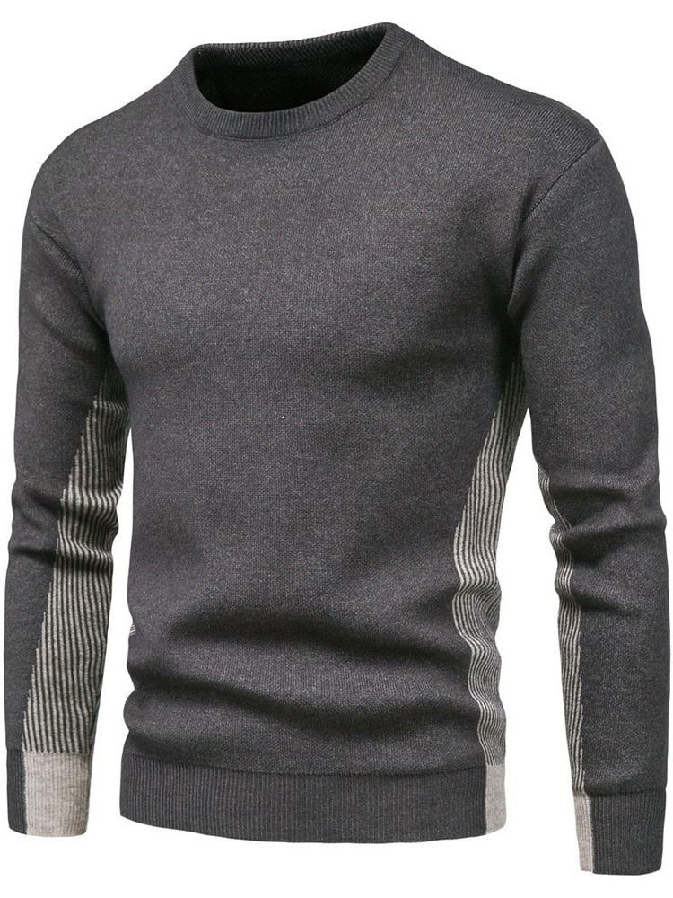 Pull Slim Décontracté À Col Rond Pour Hommes