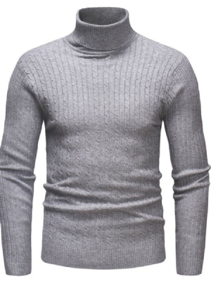 Pull Slim Décontracté À Col Roulé Standard Pour Hommes