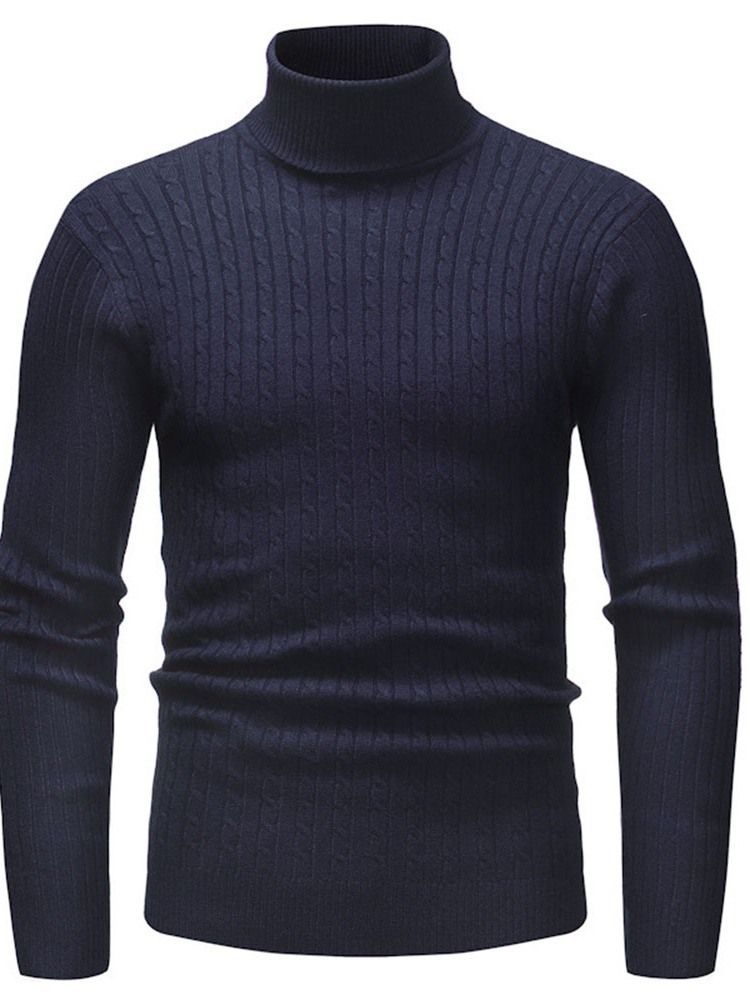 Pull Slim Décontracté À Col Roulé Standard Pour Hommes