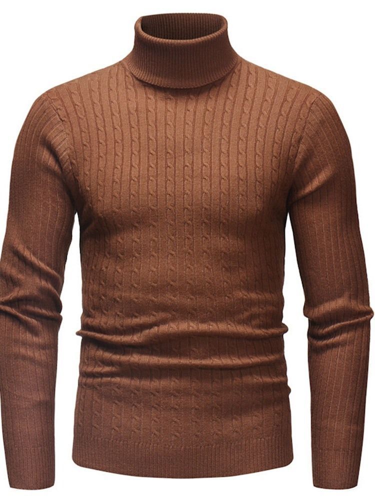 Pull Slim Décontracté À Col Roulé Standard Pour Hommes