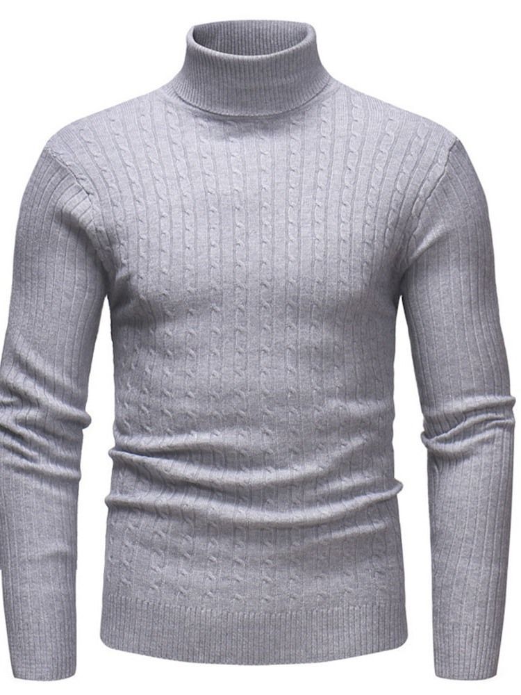 Pull Slim Décontracté À Col Roulé Standard Pour Hommes