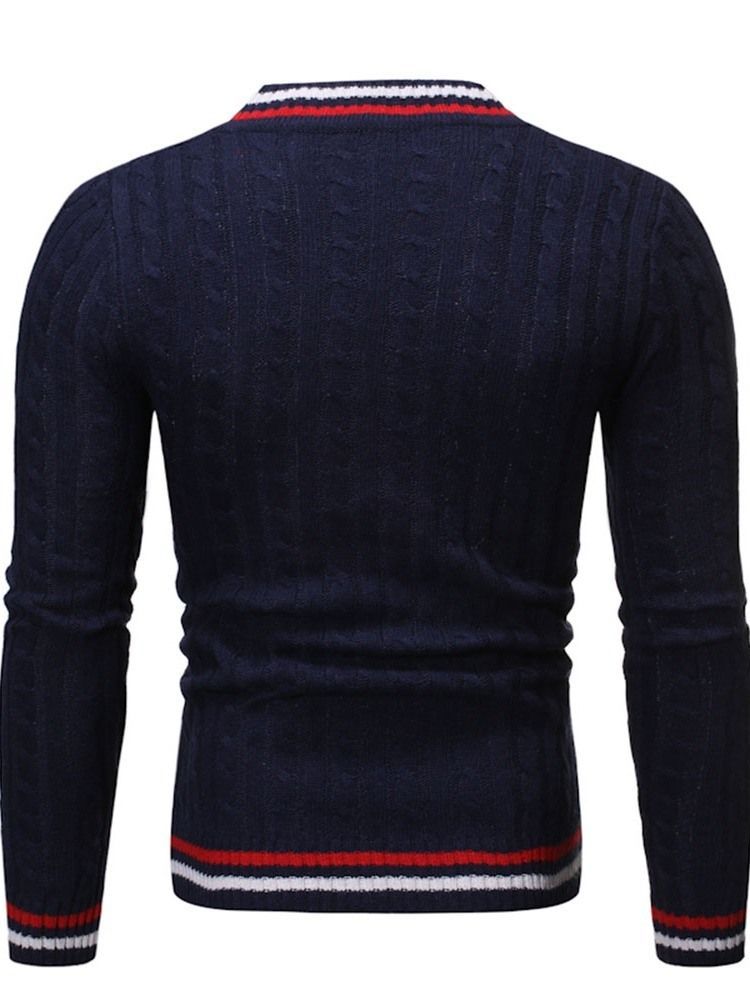 Pull Slim À Encolure En V Standard Pour Hommes D'automne