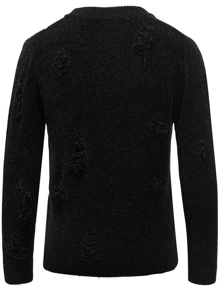 Pull Slim Européen Standard Uni À Col Rond Pour Hommes