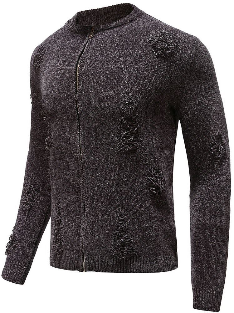 Pull Slim Européen Standard Uni À Col Rond Pour Hommes