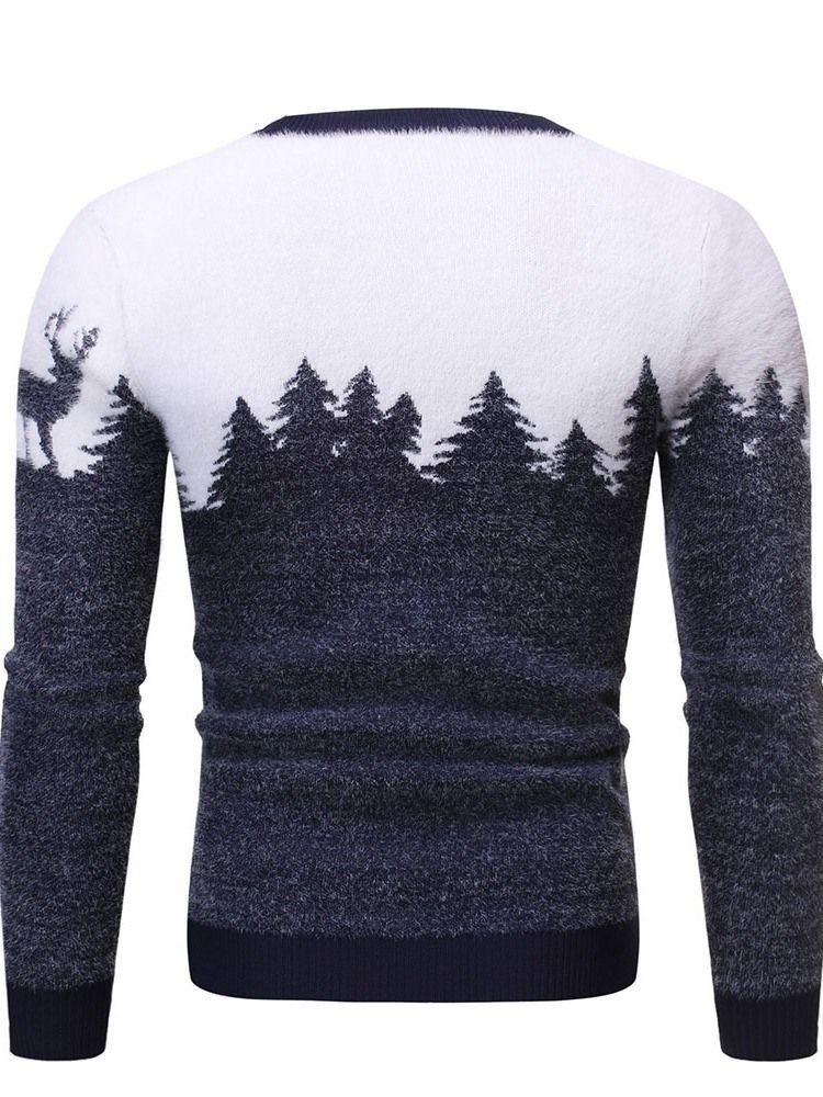 Pull Slim Pour Hommes D'hiver Standard À Col Rond