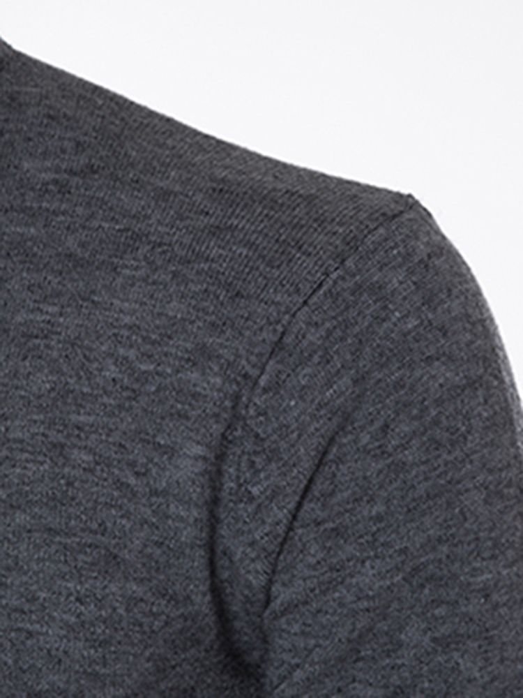 Pull Slim Uni À Col Haut Pour Hommes