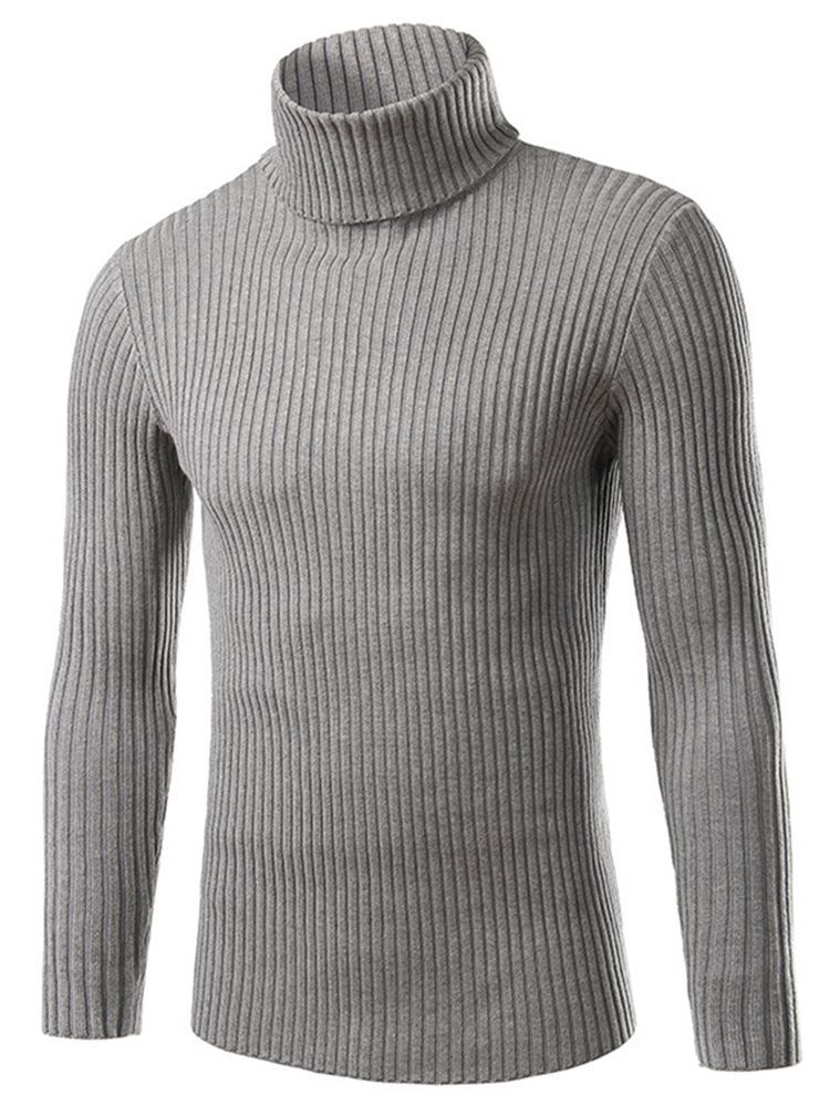 Pull Uni À Col Roulé Pour Hommes