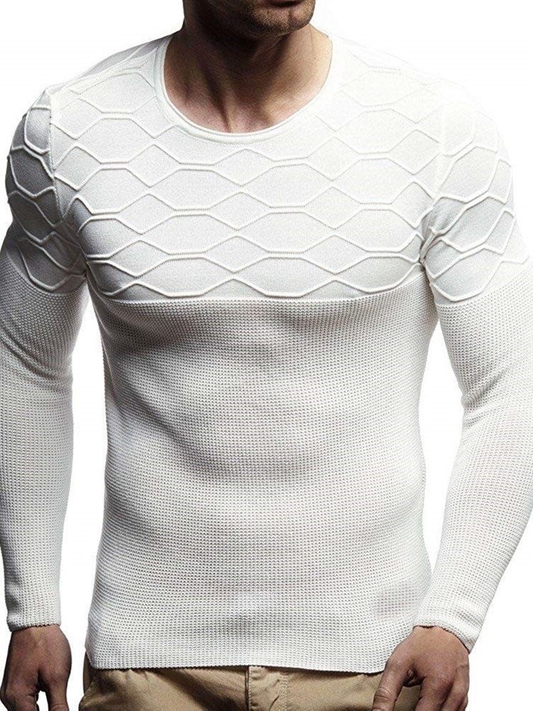 Pull Uni Décontracté À Col Rond Pour Hommes