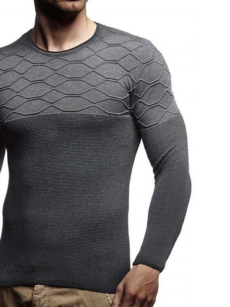 Pull Uni Décontracté À Col Rond Pour Hommes