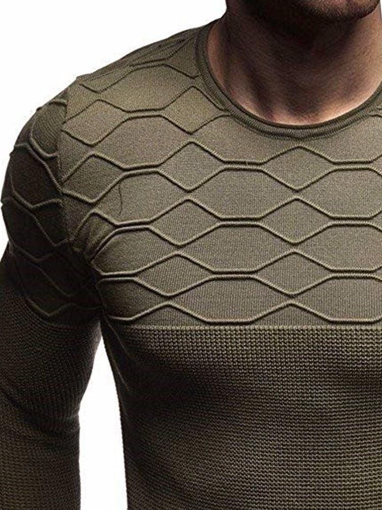 Pull Uni Décontracté À Col Rond Pour Hommes