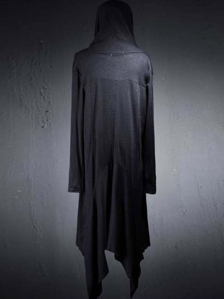 Pulls Cardigan Décontractés Asymétriques Unis Mi-longs Pour Hommes