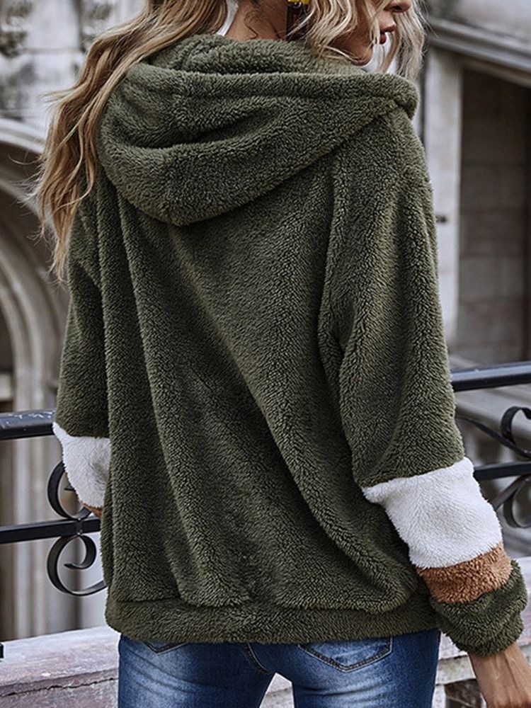 Manteau Mi-long À Capuche En Fausse Fourrure D'automne Pour Femme