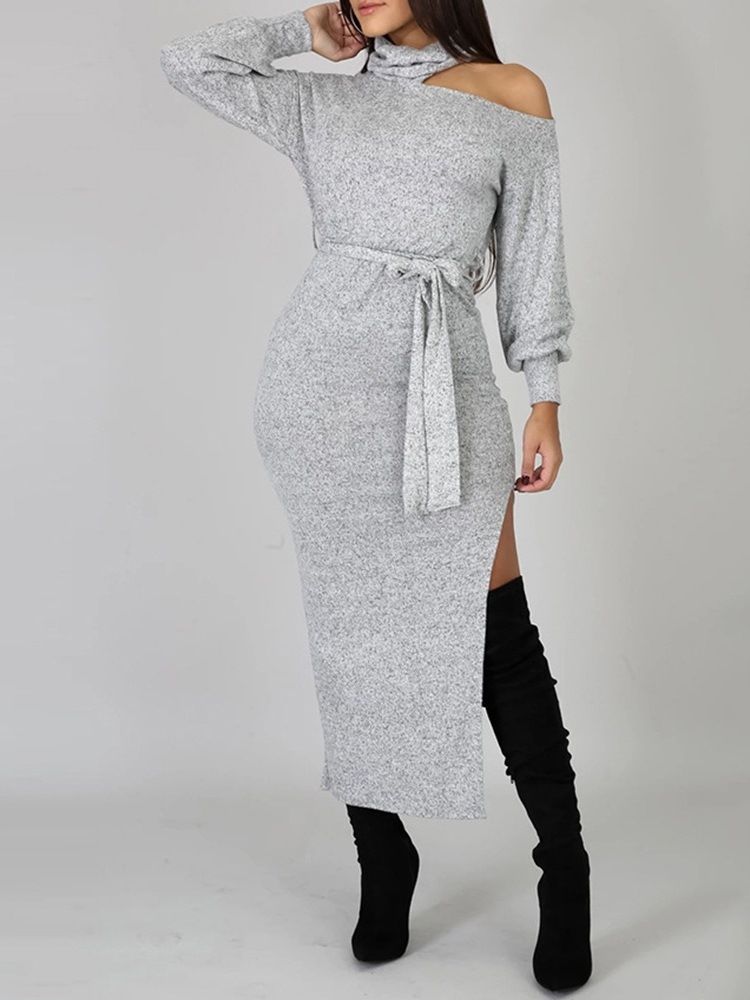 Robe D'automne À Manches Longues Et À Manches Longues Pour Femmes