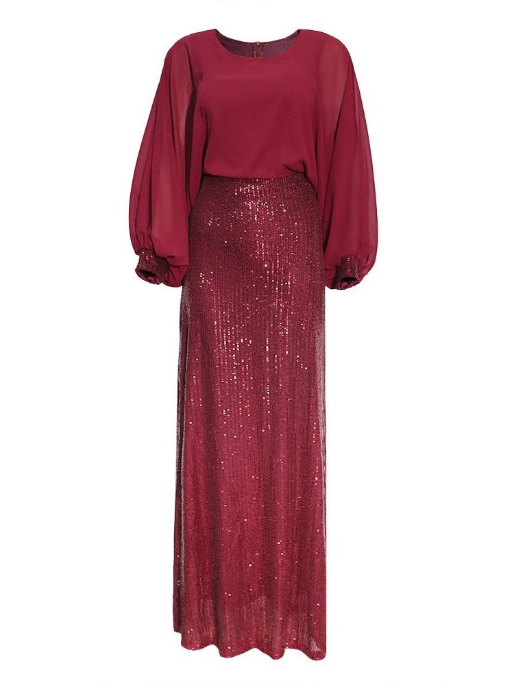 Robe À Encolure Ronde À Col Rond Et À Paillettes Pour Femmes