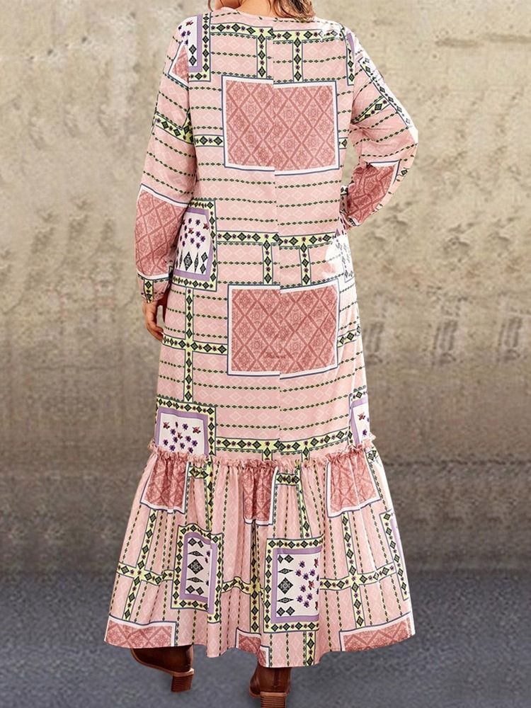 Robe Pour Femme À Manches Longues Et À Manches Longues En Patchwork