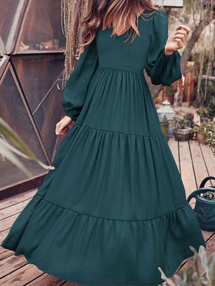 Robe Pour Femme Régulière À Manches Longues Et À Encolure En V