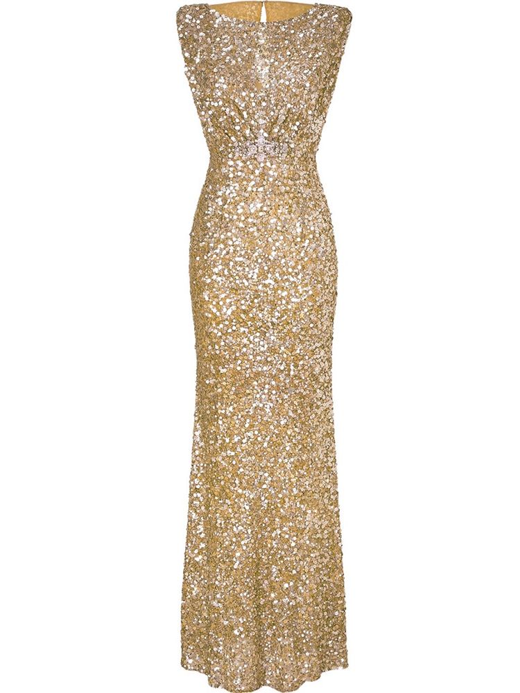 Robe Longue Dos Nu À Sequins Pour Femmes