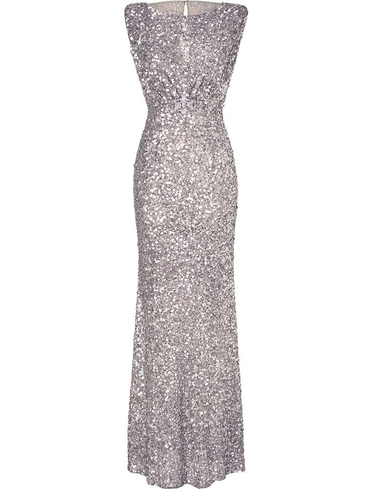 Robe Longue Dos Nu À Sequins Pour Femmes