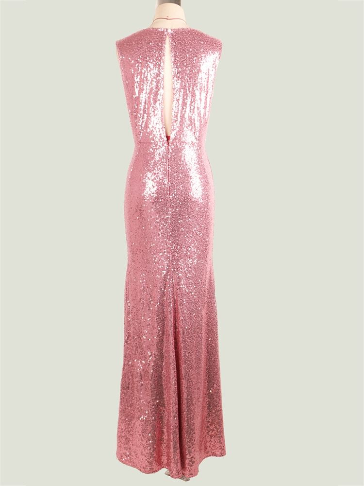 Robe Longue Dos Nu À Sequins Pour Femmes