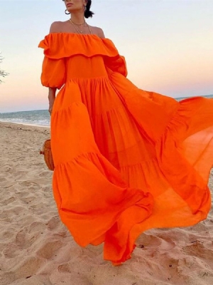 Robe Longue Fleurie À Épaules Dénudées Robes De Plage Pour Femmes