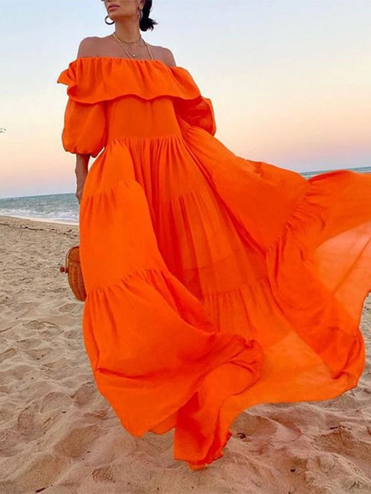 Robe Longue Fleurie À Épaules Dénudées Robes De Plage Pour Femmes