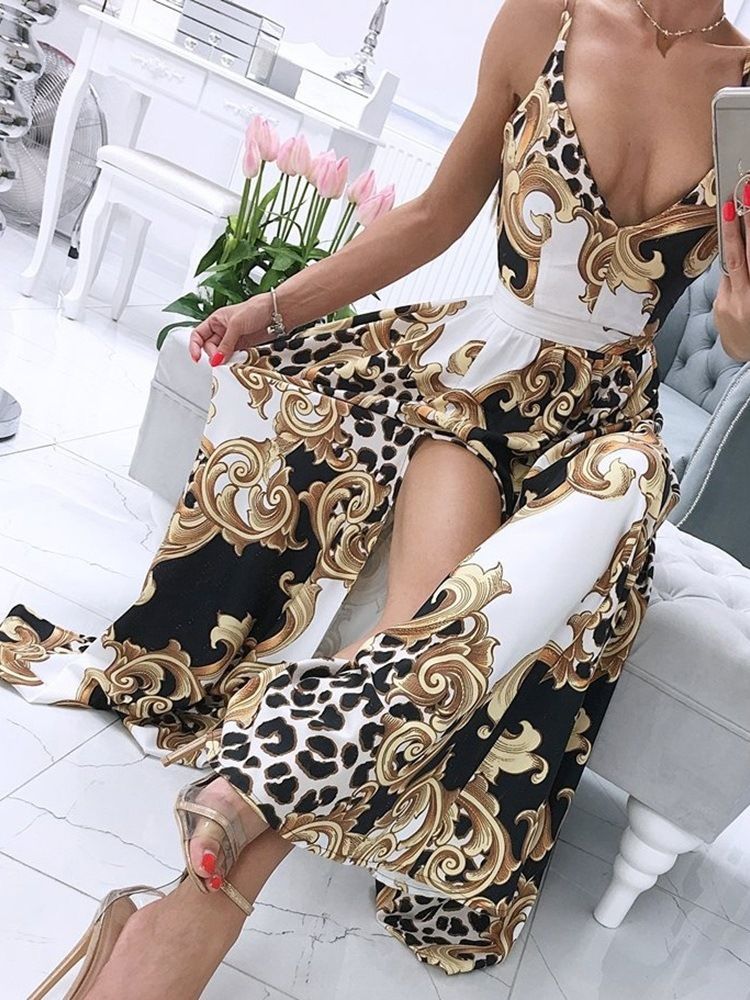 Robe Longue À Fleurs Spaghetti Sans Manches Fendues Au Sol Robes De Plage Pour Femmes