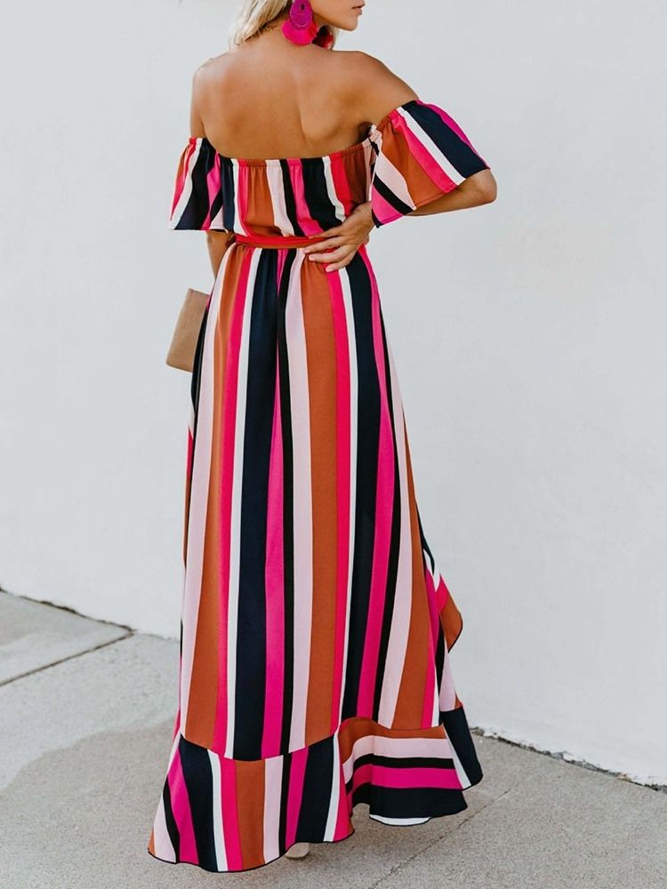 Robe Maxi Asymétrique À Manches Longues Et Longueur Au Sol Pour Femmes