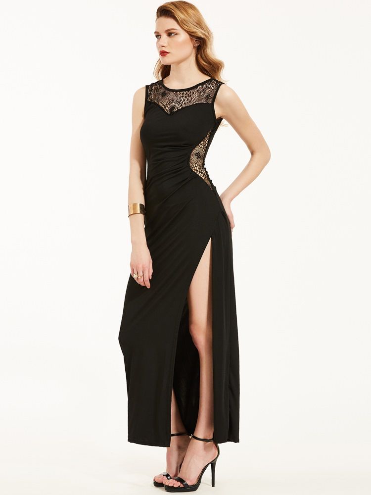 Robe Maxi Dos Nu À Col Rond Pour Femme