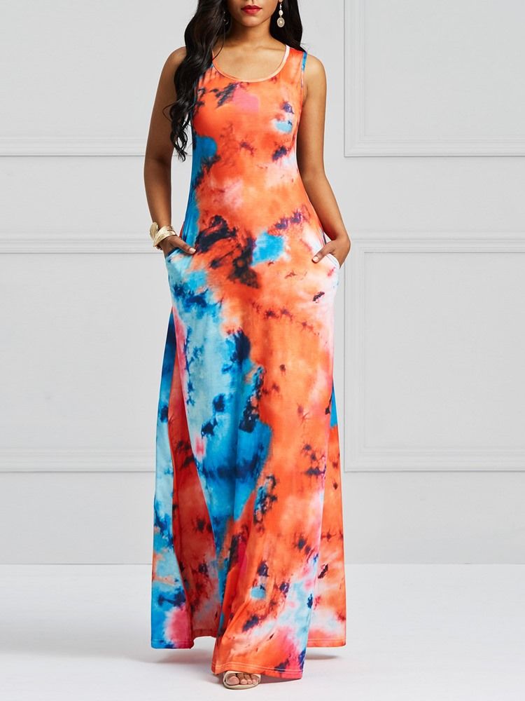 Robe Sans Manches Tie-dye Pour Femme