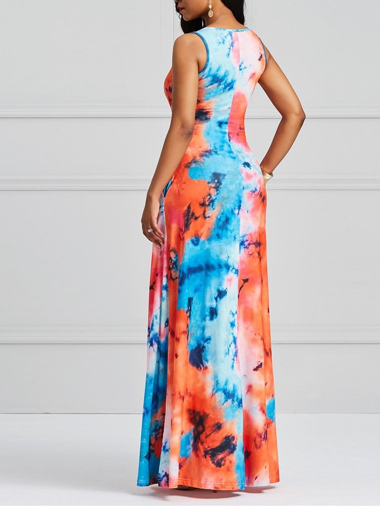 Robe Sans Manches Tie-dye Pour Femme