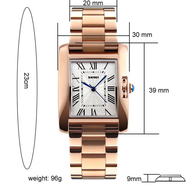 Montre Carrée En Acier Ol Pour Femme