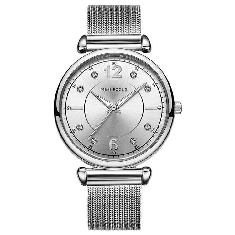 Montre Classique En Acier À Quartz Avec Strass Pour Femme