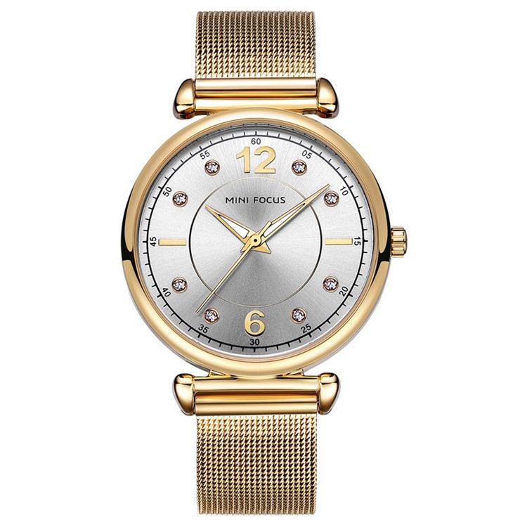 Montre Classique En Acier À Quartz Avec Strass Pour Femme