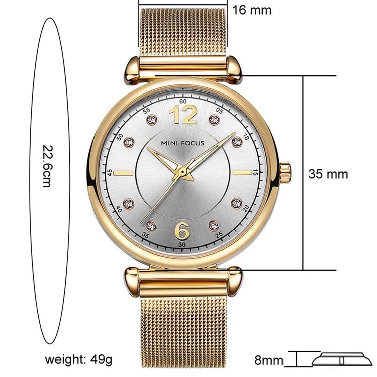 Montre Classique En Acier À Quartz Avec Strass Pour Femme