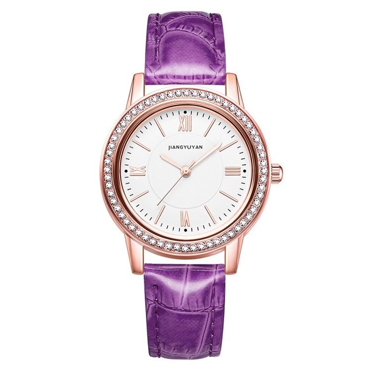 Montre En Cuir Pour Femme Avec Strass