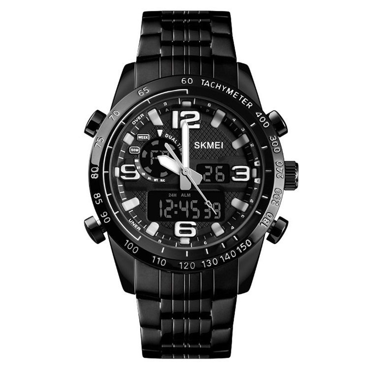 Montre D'alarme Noire Pour Hommes