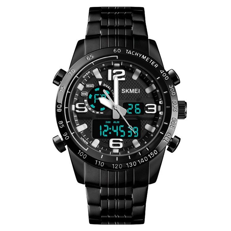 Montre D'alarme Noire Pour Hommes