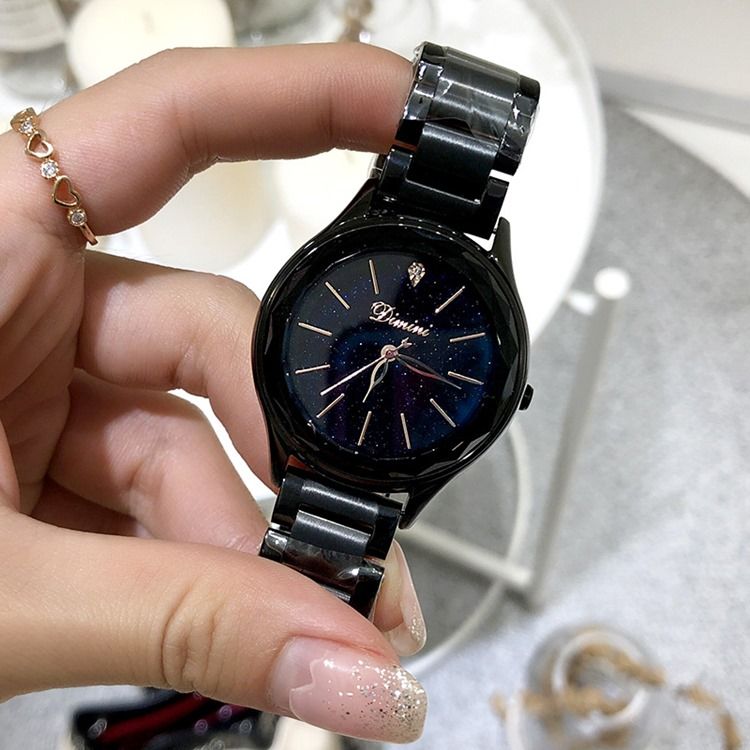 Montre Pour Femme À Cadran Circulaire Avec Ceinture En Acier