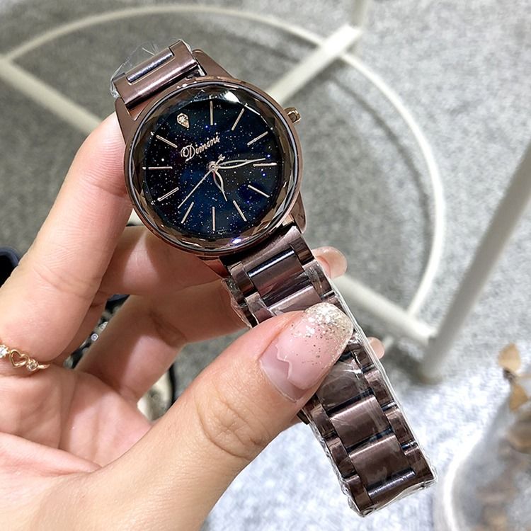 Montre Pour Femme À Cadran Circulaire Avec Ceinture En Acier