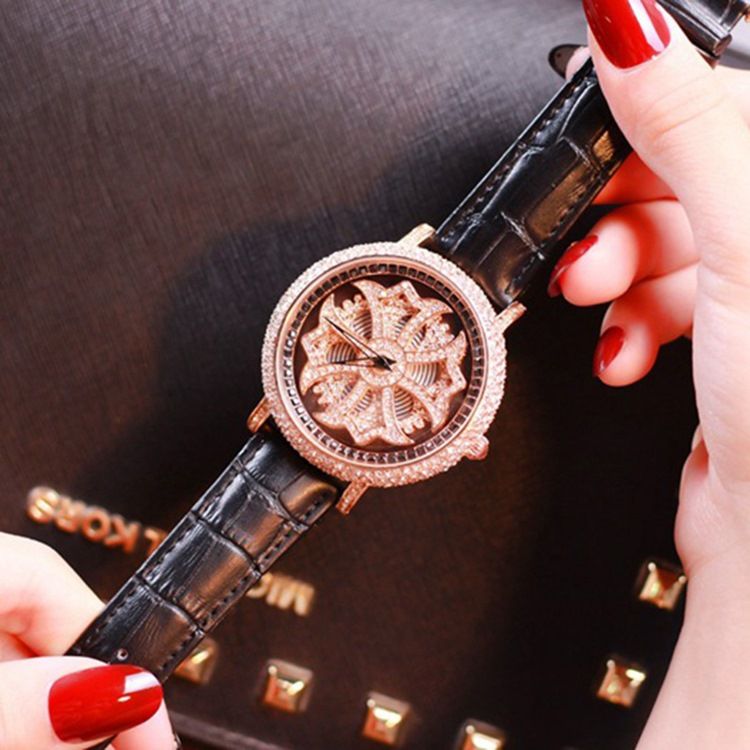 Montre Florale Pour Femme En Pu