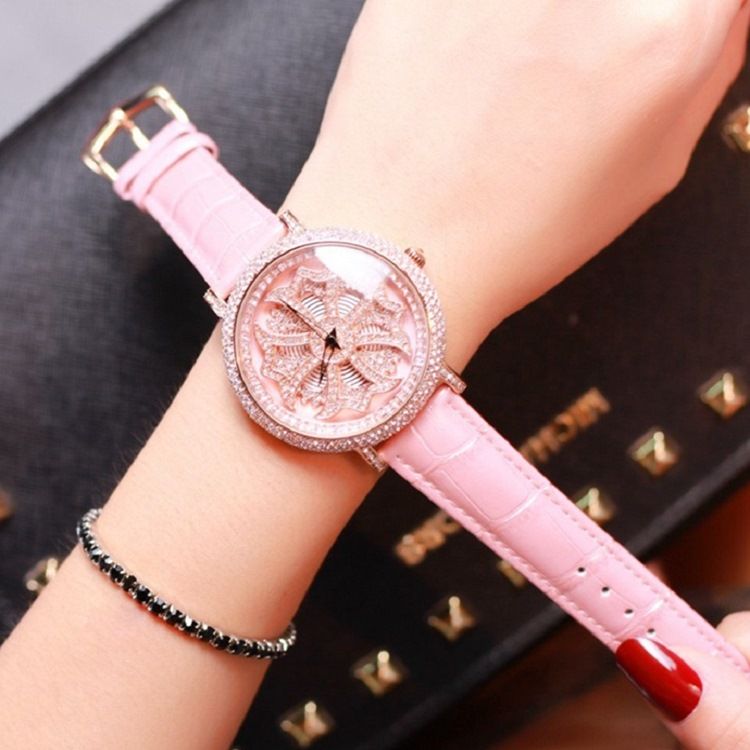 Montre Florale Pour Femme En Pu