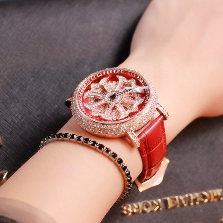 Montre Florale Pour Femme En Pu