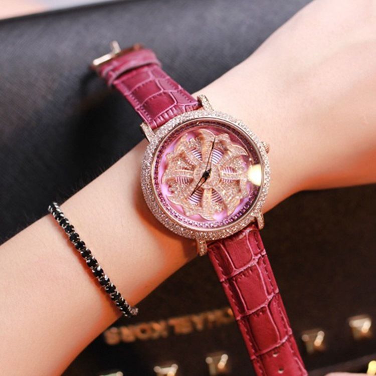 Montre Florale Pour Femme En Pu