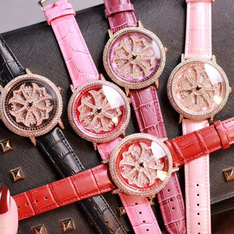 Montre Florale Pour Femme En Pu