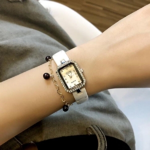 Montre À Quartz En Céramique Pour Femme Avec Strass