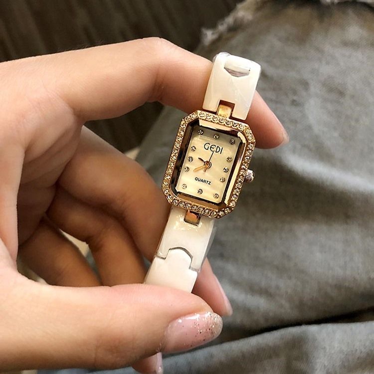 Montre À Quartz En Céramique Pour Femme Avec Strass